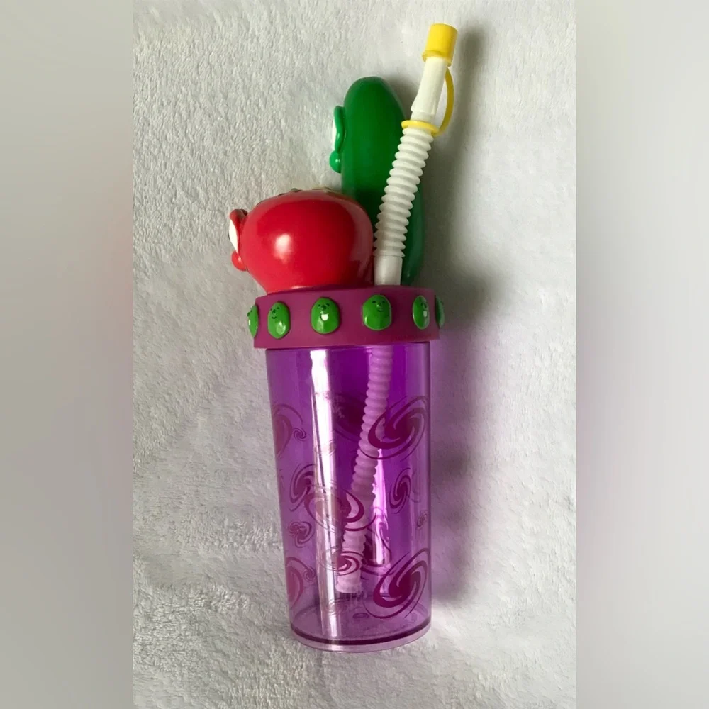 Vintage Y2K Veggie Tales Water Bottle Sippy Cup Zak Designs Plastic